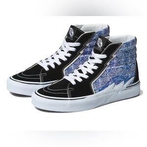 VANS Sk8-Hi Bolt Skate Shoes Suede Canvas Sneakers Blue Black Women VN0A5JIBLK